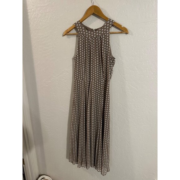 Tommy Hilfiger Brown & White Polka Dot Pleated Dress - Picture 3 of 15